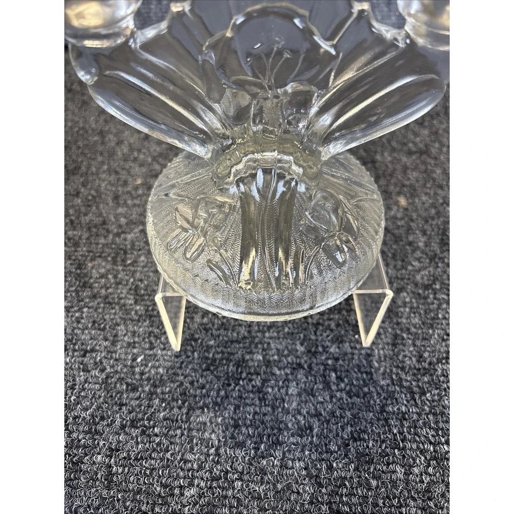 Vtg~Jeanette Glass Iris Depression Glass Double Taper Candle‎ Holders~ONLY 1